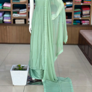 Crush Organza Suit Set with Floral Handwork