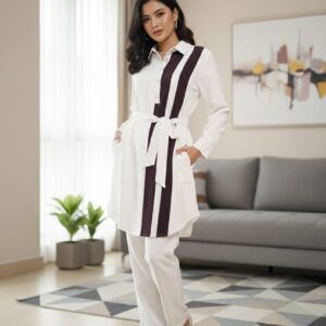 Stylish White & Black Western Co-Ord Set