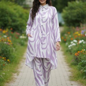 Stylish Purple Western Cord Set