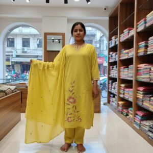 Elegant Yellow Pant Set with Dupatta