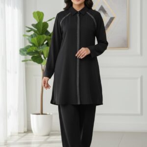 Classic Black Rayon Western Cord Set