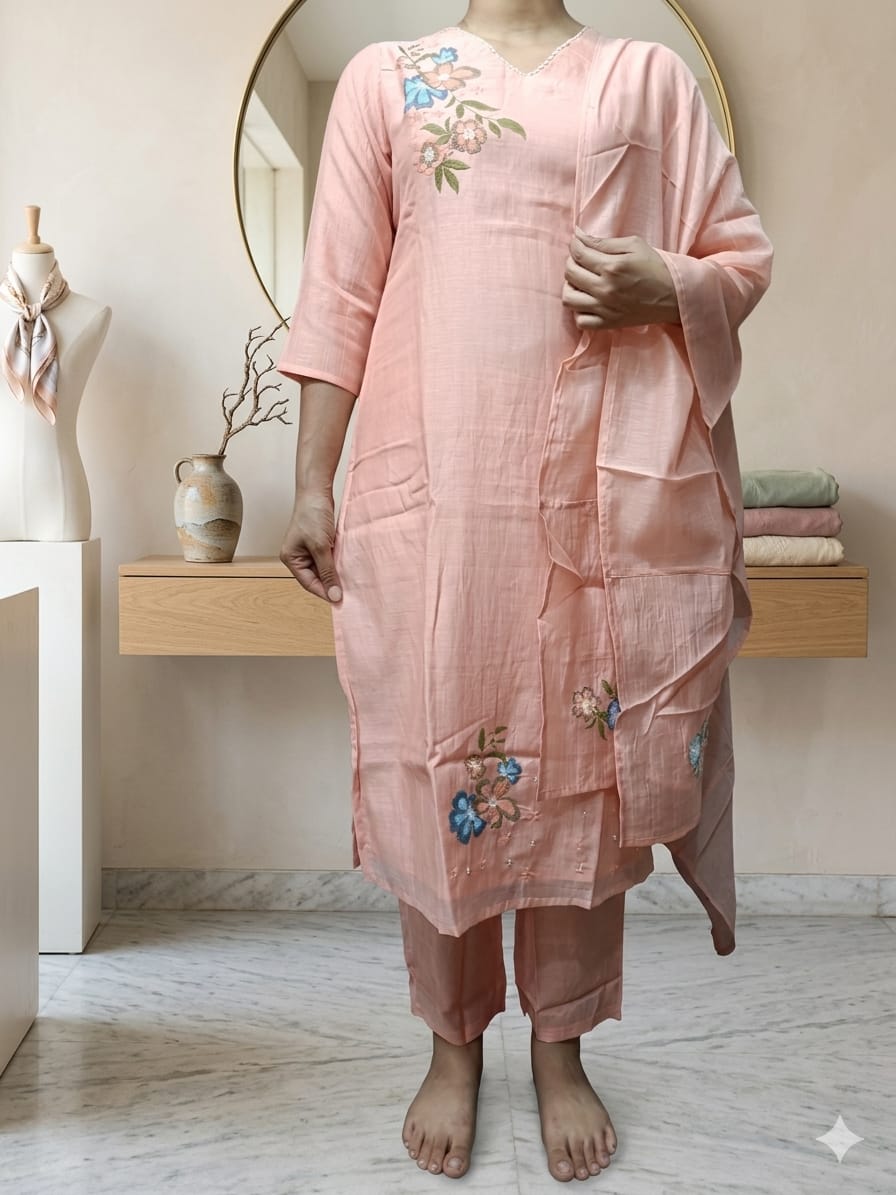 teal pink dress with dupatta