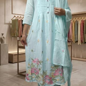Light Blue Color Dress with paint and duapatta